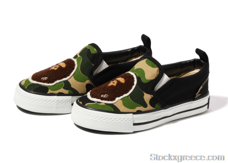 Outlet A Bathing Ape Ape Head Slip On Green ABC Camo (PS) 1I30-391-001 GRN