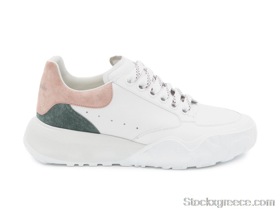 Outlet Alexander McQueen Court Trainer White Taffy Blue Shell Pink (W) 633914WIA9C9914
