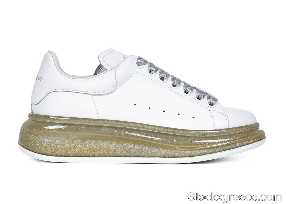 Outlet Alexander McQueen Court Trainers Gold Translucent 634151WHWKV9596