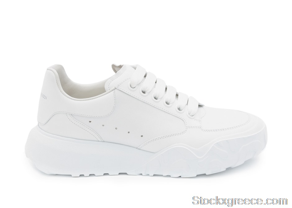 Outlet Alexander McQueen Court Trainers White Leather (W) 633915WIA989000